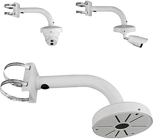 compcctv Dome Camera Universal Heavy-Duty Outdoor Security Camera Pole Mount Bracket Universal Security Camera CCTV Security Camera Mount Bracket (1 Pack)(30mm-200mm)