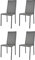 t m c s Tommychairs - Set von 4 stapelbaren Stühlen Modell Julia für Küche, Bar und Esszimmer, Robustes Gestell aus Stahl, gepolstert und mit dunkelgrauem Kunstleder bezogen
