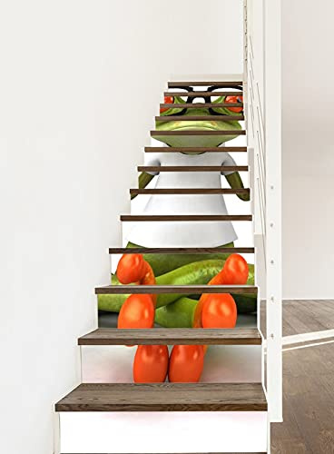A.Monamour Adhésif Sticker Contremarche Escalier Grenouille Zen Avec T-Shirt Blanc Portant Des Lunettes De Soleil Animal Autocollants Stickers Carrelage Carreaux Escalier Lot de 13 Bandes (1m x 18 cm)