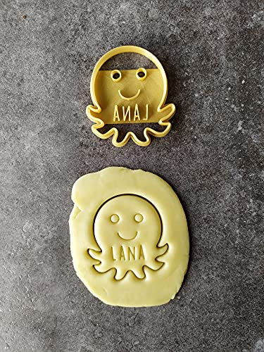 Oktopus Ausstechform - Kann mit Namen personalisiert werden