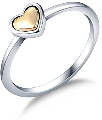 KUNSIR 925 Sterling Silber Liebesknoten Ring für Damen - Federring Schmuck Geschenk Mit Zirkonia - Gekreuzter Ring für Frauen, Größe R1