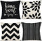 ZWJD Kissenbezug 50x50 4er Set Dekokissen Kissenbezüge Dekoration Outdoor Kissenbezüge Leinen Dekokissen für Schlafzimmer, Sofa, Stuhl, Bett, Garten (50 x 50 cm,Schwarz)