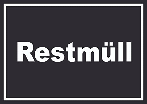 HB-Druck Restmüll Mülltrennung Schild mit Text waagerecht A5 (148x210mm)