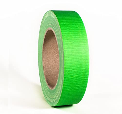 38 mm x 25 m Neon Grün Gewebeband Fluoreszierendes Neon Klebeband Schwarzlicht Gaffa Reaktivband, Tape/Leuchtband für Parteien Kunst Handwerk Dekorationen/Industrie (38mm x 25m, Neongrün)