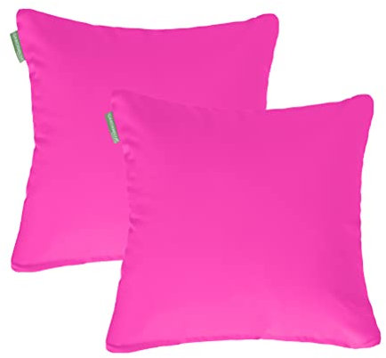 Gardenista Jardin Coussin de 18 Pouces pour Meubles de Jardin | Couverture en Polyester résistant à l'eau Facile à Nettoyer | Confortable Les chaises en rotin et la décoration de Patio (Rose, 2)
