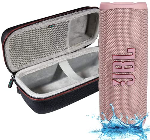 JBL Flip 6 Altoparlante Bluetooth portatile impermeabile, suono potente e bassi profondi, impermeabile IPX7, 12 ore di riproduzione con custodia rigida Megen, rosa