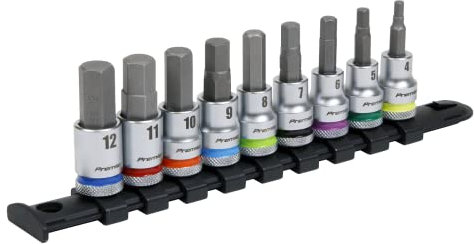 Sealey Drive Hex Socket Bit Set 9pc - Platinum 3/8 Sq AK6250
