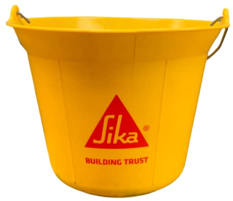 SIKA - Secchio muratore per miscelazione, dosaggio e trasporto di malta, rivestite e colle per piastrelle, 11 L, giallo 547694