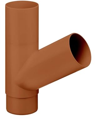 INEFA Abzweiger Fallrohr 60 Grad, PVC DN75/75 Braun Zubehör Fallrohr Kunststoff, einfache Steckmontage, Made in Germany