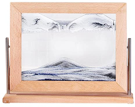 Peinture De Sable Fluide, Sablier Decoratif, Cadre 3D, Sable Magique, Cadre Sable Mouvant, Sablier 3D Sand Moving Art Cadre Sable Qui Coule Décoration Relaxante Pour Bureau Maison,Bleu