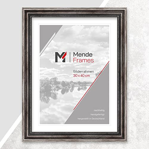 Mende Frames Bilderrahmen Antik 15x21cm DIN A5 I Farbe: Metall I Holzbilderrahmen I Fotorahmen I Barock Bilderrahmen Metall I Made in Germany I V450