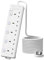 3M Extension Lead, 5 Way with Individually Switches (with LED Indicator), MSCIEN 3 Metre Extension Lead with Wall Mounted, 5 Plug Extension with for Dorm Kitchen Office Home, White