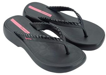Ipanema - Chancla de piscina o diario metidas por el dedo,100% Goma,playera antideslizante,con cuña de 4.5cm para: Mujer color: BLACK talla:40