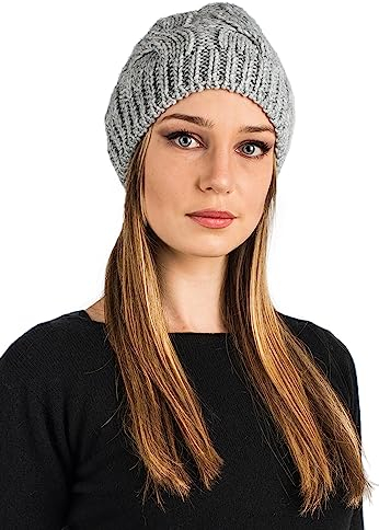 Dalle Piane Cashmere - Hut mit Zöpfen - Made in Italy - Damen, Farbe: Grau, Einheitsgröße