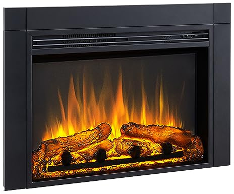 FLAMME 32 Freestanding Electric Fireplace, Innsbruck, Black | Suitable for Media Wall or Mantel Surround, With 1kW-2kW Fireplace Heater, 5 Dimmable LED Flame Options, Remote Control