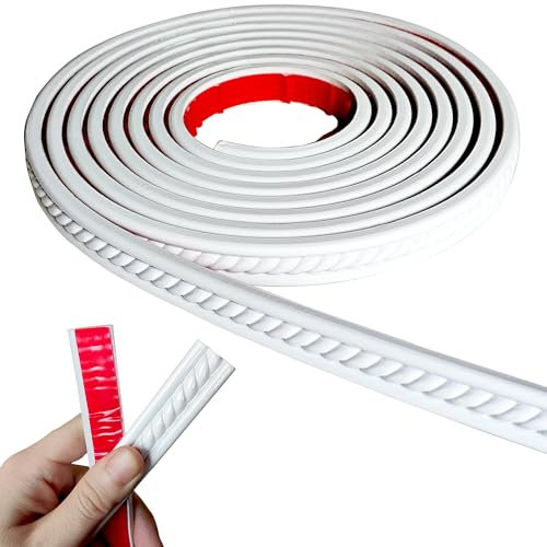 Peel and Stick Moulding Trim Self Adhesive Flexible Wall Trim Crown Molding 3D Strip for Tile Wood Wall Panels Picture Mirror Frame Border Edge Corner Ceiling Wallpaper Moulding Decor Trim (3 Meters)