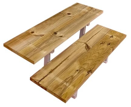Holztreppe mit Stahl Treppenwangen im Set, 2 bis 5 Stufen, Gartentreppe, druckimprägniertes KDI Holz (2 Stufen, 80 cm)
