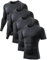 TELALEO 4 Pack Kompressionsshirt Herren Kurzarm/Langarm Funktionsshirt Schnell Trocknend T-Shirts Atmungsaktiv Sport Laufshirt für Fitness Laufen Gym S/01