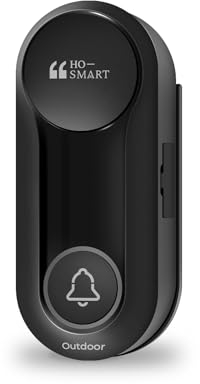 Hosmart UltraBell Wireless Intercom Doorbell, Wireless Audio Doorbell, Two-Way Real-Time Talk, Doorbell intercom System with 1200Ft Range and Rechargeable Battery (Single Outdoor Doorbell)
