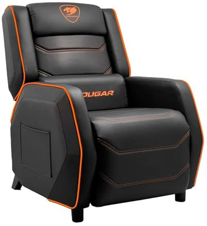 COUGAR Ranger S Canapé de Gaming avec Structure en Acier, Cuir PVC Respirant, avec Coussin Lombaire, système inclinable à 157°, capacité de Charge de 160 kg, Orange