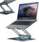 onang Space Grey Laptop Stand with USB-C and USB-A, Adjustable Aluminum Laptop Stand for Desk, 360° Rotating Base, Foldable, Compatible with 7-17 inch Laptops, Cell Phones, Tablets, Kindle, Books