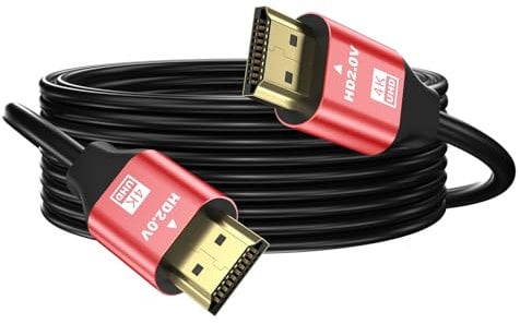 grofyllaa 4K Cable Hdmi 5 m, Hdmi de alta velocidad 2.0 Cable 4K@60Hz 2K@120Hz, conector chapado en oro HDCP 2.2 &2.3 para HDTV/Blu Ray reproducción/proyectores/portátiles /PS4/PS5 (rojo)