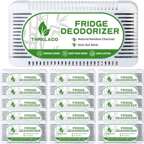 Threlaco 15 Pack Refrigerator Deodorizer Activated Charcoal Fridge Deodorizer Odor Eliminator for Refrigerators Wardrobe Closet Car Coolers and Basement