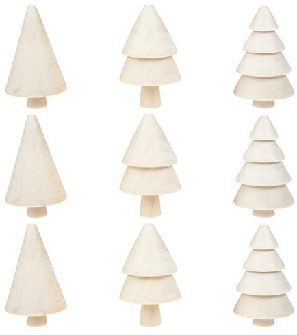 KOMBIUDA 9 Pezzi Di Alberi Di Natale in Legno Alberi Artigianali Non Per Ragazzi E Ragazze Giocattoli in Legno Decorazioni Natalizie Creative Sicure E Delicate Per La Casa