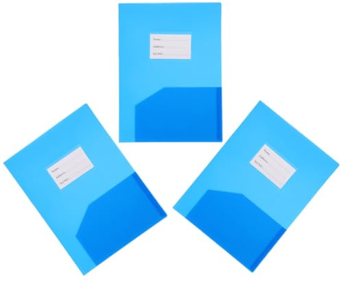 Dokumentenmappen aus Kunststoff mit Doppeltasche, Blau
