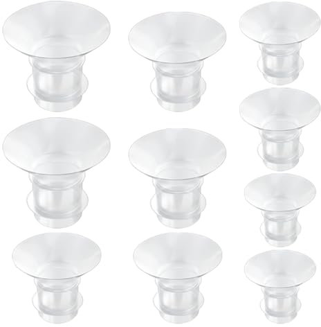 10 Pezzi inserti flangiati da 13/15/17/19/21mm per flangia 24mm schermo della maggior parte delle pompe, senza BPA, compatibili con Jheppbay/Medela/Bellababy/Momcozy/Nuliie tiralatte
