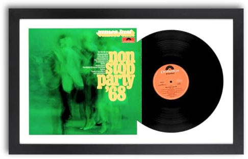 CLAMARO Bilderrahmen für Schallplatte und Cover, mit Passepartout, Grün | 7 oder 12 Zoll Vinyl wählbar, Rahmenfarbe anpassbar, Hoch- oder Querformat, inklusive Wandaufhängung, ideal für Sammler