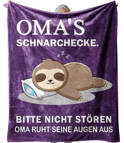 Qoibraze Oma Geschenk Weihnachten, Kuscheldecke Geschenke für Oma zum Geburtstag Valentinstag Muttertag, Geburtstagsgeschenk Muttertagsgeschenk Ostergeschenke