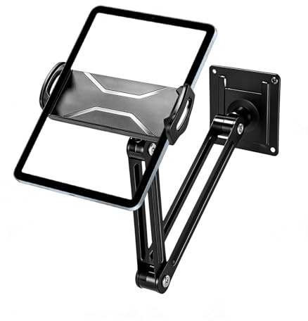 Luckykk Tablet Wandhalterung, Aluminium iPad Wandhalterung, 360° Drehbare & Ausziehbar, Kompatibel mit iPad Pro/Air/Mini und 4,7-13 Tablets