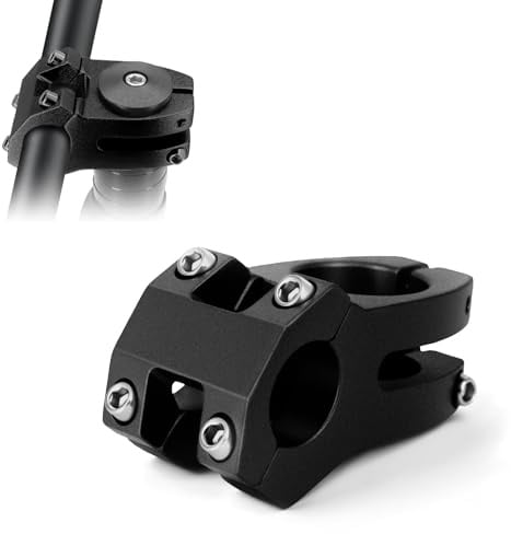 MTB Stem 22.2mm, 35mm Short Bike Stem for 28.6mm Steerer, Road Bike & BMX | 6061-T6 Aluminum Alloy, CNC-Machined Hollow Body and Secure Four-Bolt Faceplate for E-Bikes, Kids' Bikes and Pit Bikes, Black