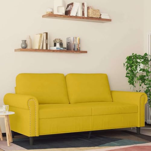 mtlskopl Zweisitz-Sofa Samt Gelb 172x77x80 cm Modernes Design Robustes Metallgestell Bequeme Polsterung für Wohnzimmer Jugendzimmer Küche und Büro