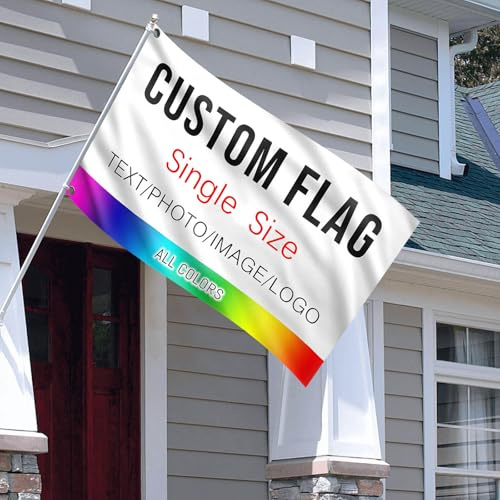 Drapeau Personnalisable avec Image Texte Logo, 90x60 cm Drapeau Personnalisé Banderole Personnalisée Décorative pour Intérieur Extérieur Jardin Événements Fêtes Vacances, Bannière Personnalisable