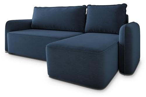 Masseno Ecksofa DOLVER CL mit Schlaffunktion L-Form, Modern Sofa mit Bettkasten, Wohnzimmersofa, Couch, Soffa, Bettsofa, Couchgarnitur - Blau, Castel 79