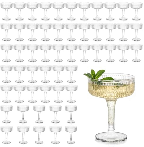 Basitys Sektgläser Plastik 56 Stück 200ml, Transparent