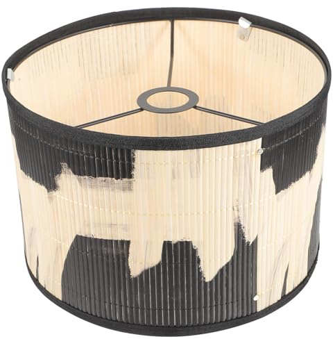 COHEALI Abat-jour en Bambou Noir Vintage pour Lampe de Table, Accessoire de Lampe Élégant et Esthétique, pour Décoration Maison et Restaurant
