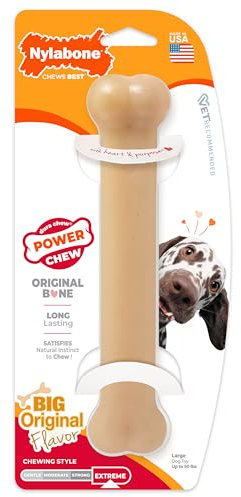 Nylabone Dura Chew Extreme Tough Dog Chew Toy, Original Flavour, Large, for Dogs Up to 23 kg