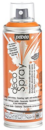 PEBEO - Peinture Acrylique en Spray - Pour la Décoration Multi Supports en Intérieur et Extérieur - Base Eau, Faible Odeur - 200 ml - Finition Mate - Coloris Mandarine