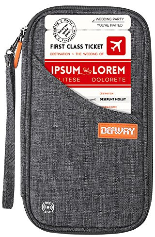 defway Reisebrieftasche RFID-blockierende Dokumenten-Organizer-Tasche, Familienpasshülle