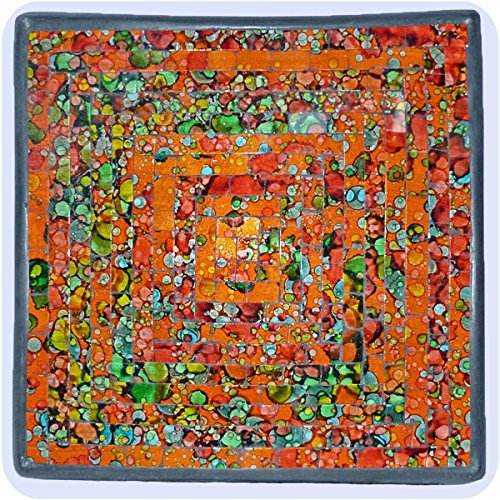 Simandra Mosaikschale Tonschale Glasschale Dekoschale Mosaik Kunsthandwerk Glassteine Deko Quadrat bunt klein Color Orange