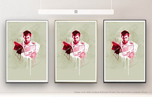 Paul Sinus Art Dexter Morgan 90x60cm Splash Art Wandbild als Poster mit Aluwechselrahmen in silber