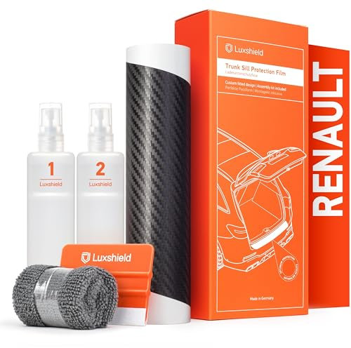 Luxshield Ladekantenschutz Folie für Renault Koleos 2 (II) I 2017-2023 - Stoßstangenschutz, Kratzschutz, Lackschutzfolie - Carbon Schwarz