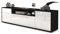 Stil.Zeit TV Schrank Lowboard Bernadetta, Korpus anthrazit matt, Front Hochglanz-Design Weiß (180x49x35cm), mit Push-to-Open Technik & Leichtlaufschienen