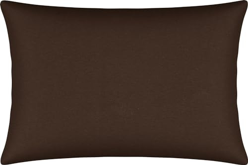 Erwin Müller Kissenbezug, Kissenhülle Single-Jersey Murnau - Dunkelbraun Größe 50x70 cm - bügelfrei, strapazierstark, elastisch, mit Reißverschluss