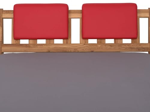 Staboos 2er Set Leder Polsterkissen, Steckkissen für Bettkopfteil zum einhängen, Rückenlehne für Bett mit Kopfteil, SK01 (rot)