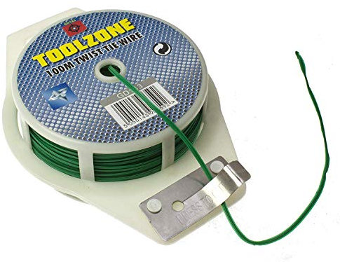 Toolzone 2 X 100m Green Garden Twist Tie Support Wire