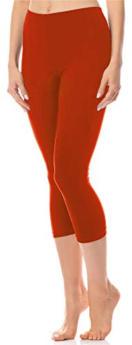 Antié Damen Leggings 3/4 aus Baumwolle AN60-101(Rost,XS)
